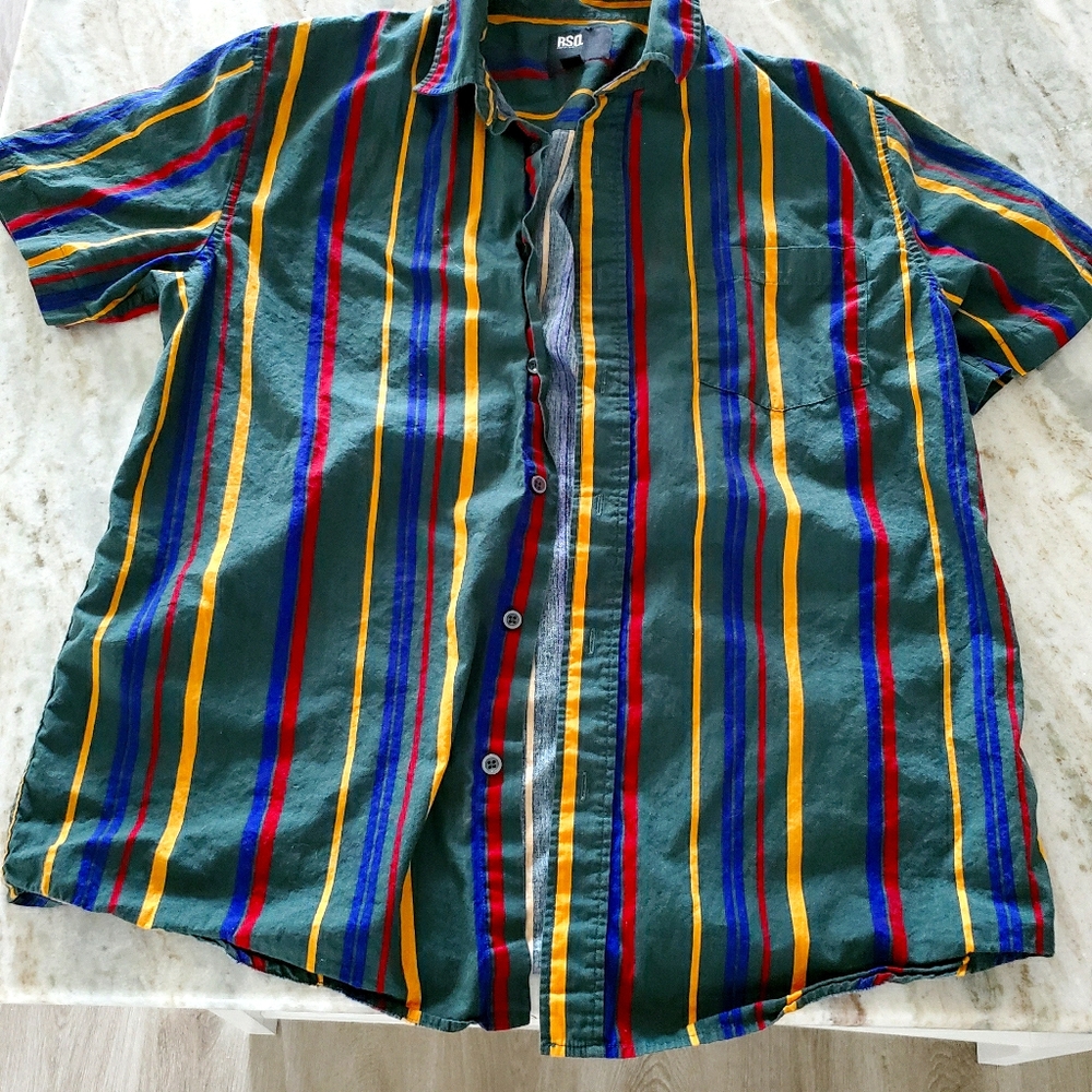 Mens Vintage Type Striped Shirt